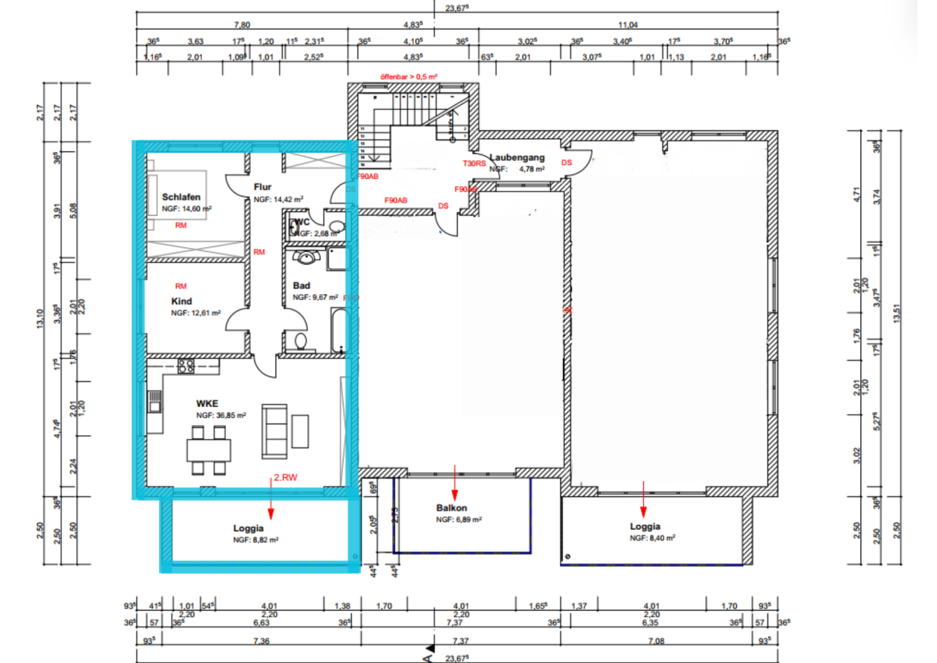 Grundriss Wohnung Grundriss eines Hauses mit Räumen, Türen und Möbelanordnung skizziert.